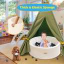 HARBOLLE Baby Ball Pit 35.4" Soft Round Memory Foam Ball Pits NOT Included Balls Indoor Outdoor Playpen for Babies Toddlers Kids Great Gift for Girls Boys, White