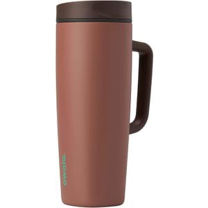 Owala SmoothSip Slider Stainless Steel Insulated Travel Mug with Handle, 100% Leak Proof, For Hot and Cold Drinks, Travel Friendly with Sliding Lock Lid, 24 oz, BPA Free, Leak Proof, Cozy Cocoa