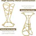 4 Pack Ice Cream Cone Holders, Single Metal French Fries Stands, Individual Waffle Pizza Charcuterie Cone Holder, Food Cone Display Stands for Kitchen Restaurant Party Supplies, Golden