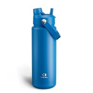 ENCOOL Insulated Water Bottle with Straw Stainless Steel Water Bottle, Leak-Proof, BPA-Free, Double Wall Vacuum Keeps Cold for 24 Hours for Sports, Travel, School (32 oz)