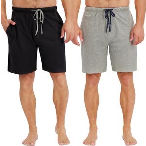 Hanes 01005-010052X Mens Jersey Lounge Drawstring Shorts With Logo Waistband,Active Grey Heather/Black,5X Big