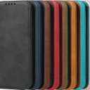 for iPhone 15 Plus Wallet Case with Card Holder for Women Men PU Leather Flip Folio Credit Card Slots Stand Shockproof Phone Cover-Black