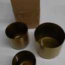 Briful Gold Metal Vases 3 Packs Decorative Accent Planter Pots for Herbs Flowers, Modern Contemporary Design Stainless Steel Buckets for Wedding Farmhouse, Dia. 4.1in/4.7in/5.9in