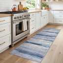 KOZYFLY Modern Washable Rug Runner 2x6 Runners for Hallways Blue/Grey/Beige