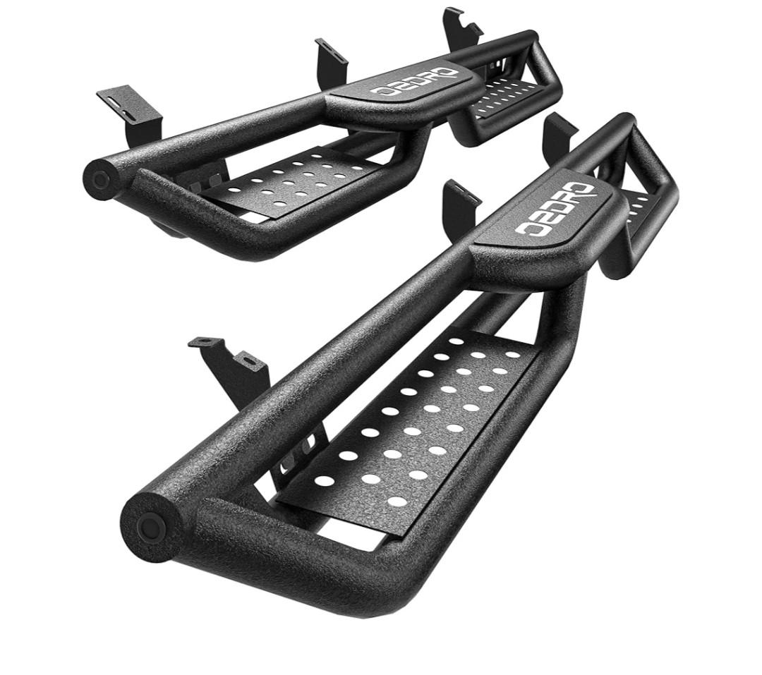 oEdRo Running Boards Compatible with 2025-2026 Toyota 4Runner, Two Stair Design Side Step Rails, Powder-Coated Black Bolt-on Carbon Steel Nerf Bars