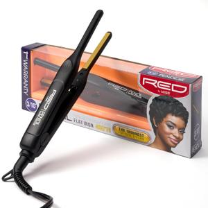 Kiss Red by Pencil Flat Iron Hair Straightener, 0.3 Inch, Ceramic (1 Count (Pack of 1))