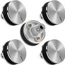 AMI PARTS WB03X24360 Knobs Fit for GE Cooktop Knob Range Stainless Steel, 5 PCS Hardware Handle Set, Easy to Install- Replace Stove knobs WB03X24360, WB03T10259, 4179424, AP5980302, PS11700818