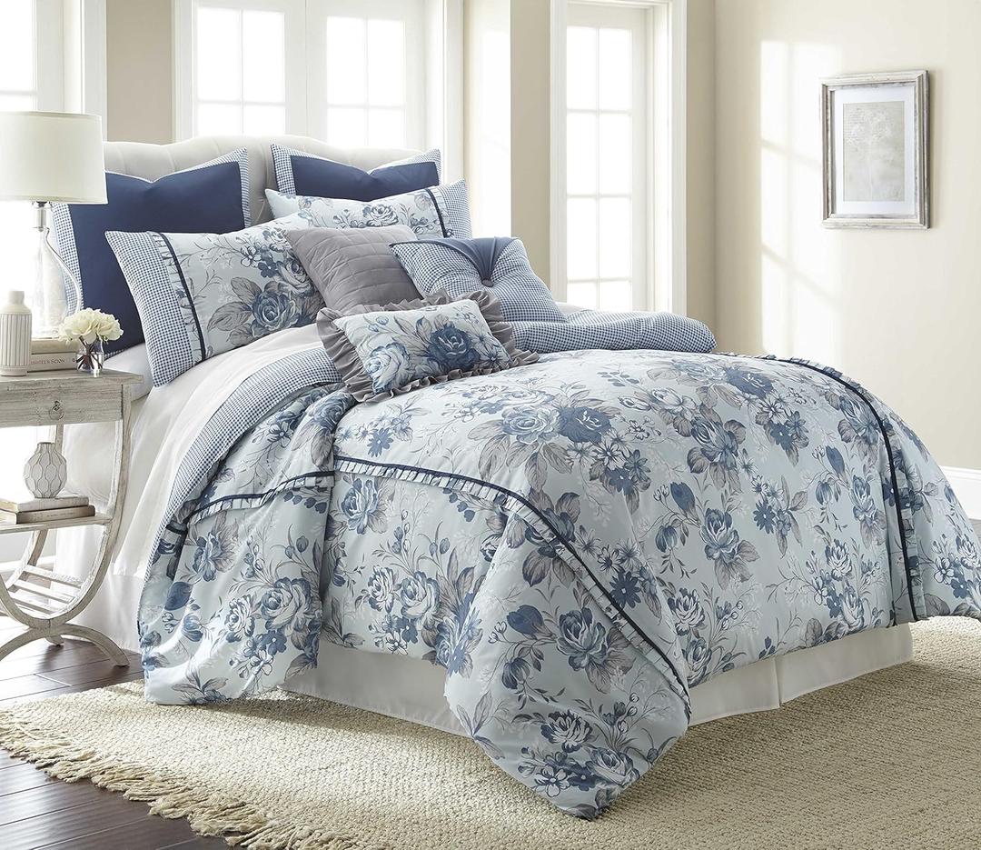 Modern Threads Farmhouse 8-Piece Floral Comforter Set Queen
