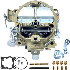4 barrel Quadrajet 750CFM Carburetor with FRONT/STRAIGHT GASOLINE INLET, Replacement For Rochester Quadrajet 4MV Carburetor For 1967-1970 Firebird 6 Cyl Pontiac 350 400 428 455