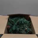 Glintoper Lighted Artificial Christmas Urn Filler, Pre-lit Xmas Pine Trees with Cones, Golden & Red Berries, Tripod Stake and 60 LED Lights, Outdoor Light Up Planter Filler Holiday Home Decor, 2 Pack