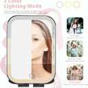 Travel Makeup Mirror, Portable Mirror with 3 Adjustable Light Settings, USB-Rechargeable Vanity Mirror with Lights, Gift for Women and Girls (Black)