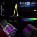 365NM UV Blacklight Flashlight, Professional 4-Core High-Intensity Filtered LED, High Capacity of Battery, Ultra-Long Range Beam for Yooperlite Hunting, Scorpions, Pet Urine, Resins, Counterfeit Money