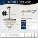Black Crystal Chandeliers 12 Lights Luxury 24" Round Chandelier 4-Tier Modern Ceiling Pendant Light Fixture K9 Crystal Lighting for Living Room Dining Room Staircase Foyer, Medium-24