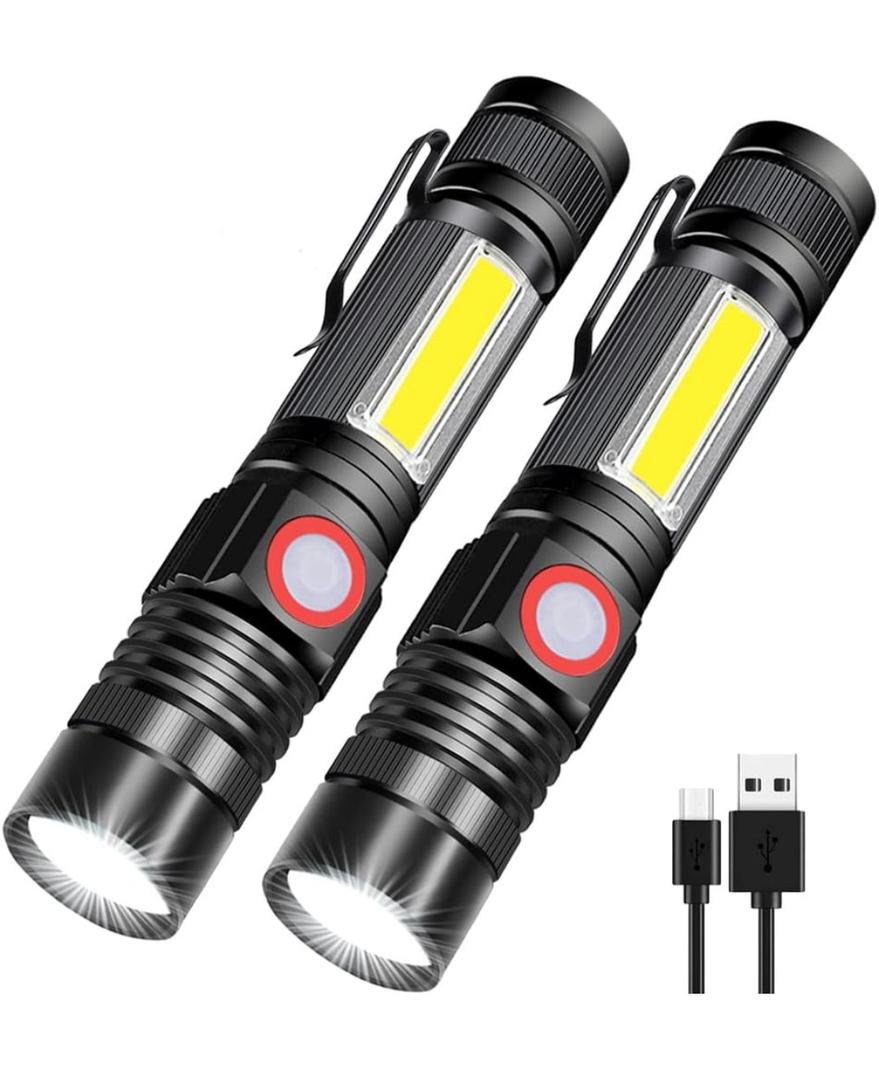 Rechargeable LED Flashlights, Magnetic Flashlight Super Bright Tactical Flashlight with SideLight,USB Rechargeable,Zoomable,Waterproof Best Small Flashlight for Camping, Emergency
100+ bought in past month