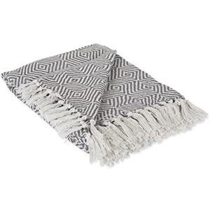 DII Diamond Throw Collection Woven Cotton, 50x60, Mineral Gray