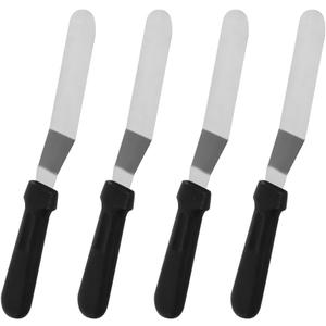 4 Pcs 6 Inches Stainless Steel Cake Decorating Spatulas Small Cake Frosting Spatulas Angled Spatulas Cake Icing Smoothers with Plastic Handle