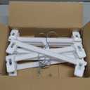 Smartor Skirt Hangers | Pants Hanger with Clips | 10 30 60 Pack | Space Saving| Durable| Strong Clips| Pant Hanger for Men| White Hangers Clips for Women Shorts, Jeans, Slacks - 10 Pack