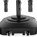 Patio Umbrella Base with 5 Wheels, Umbrella Stand Heavy Duty 130lb Fillable Umbrella Holder Mobile Square Market Stand for Outdoor, Deck, Poolside, Lawn, Fits Muti Sized Umbrellas (21in)