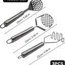 3 PCS Potato Masher Stainless Steel,Bean Smasher,Food Fruit Egg Masher Metal,Masher Kitchen Tool