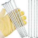 8" Heavy Duty Spiral Landscape Spikes - Solid Galvanized Metal Garden Stakes for Fixing Paver Edging, Weed Barriers, Artificial Turf, Tent and More (50)