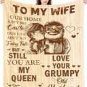 CENSIHER Gift for Wife from Husband to My Wife Blanket Wedding Anniversary Romantic Gifts for Women Birthday Christmas Valentine's Mother's Day Healing Thoughts Blanket Presents for Her, 60x50in