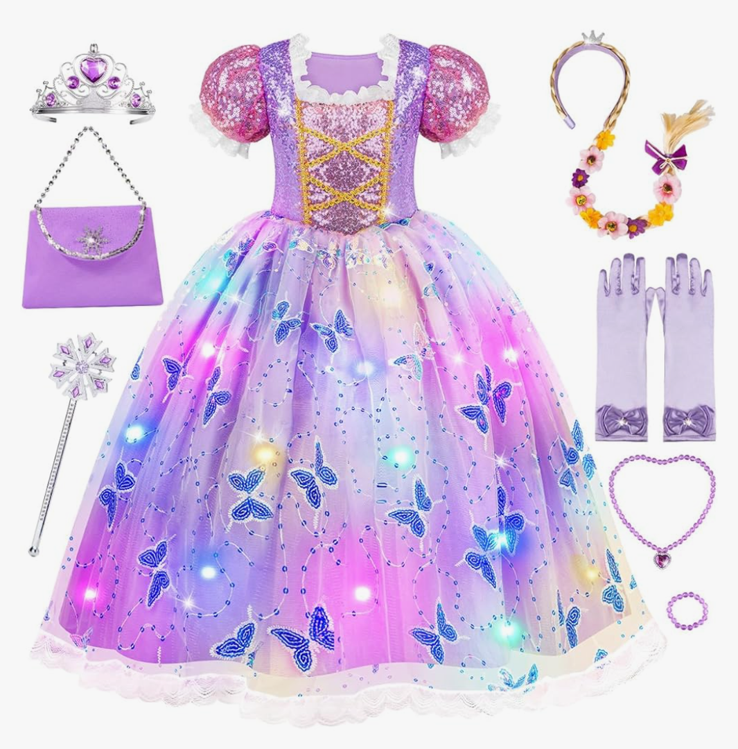 Meland Princess Dresses for Girls - Light Up Princess Costume for Little Girl, Halloween Costumes & Gift for Toddler Age 3-10 M