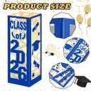 Tellingyou 6 Pcs Graduation Table Centerpieces Boxes Class of 2026 Graduation Lantern with LED Light Congrats Grad School College Photo Props for Party Table Decor(7.87 * 2.8inch,Blue)