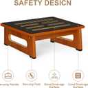 Step Stool, Bed Steps for High Beds for Adults with Non-Slip Rubber Stepping Surface and Handles, 450 LBS Capacity for Bedroom Kitchen Bathroom, or Bedside, Senior Support (Brown)