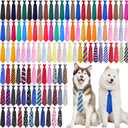 Newcotte 110 Pcs Large Dog Ties Bulk Adjustable Neck Ties Collar Grooming Neckties for Girl Boy Winter Dogs Gift Favor (Fresh)