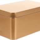 NUOBESTY Rectangular Tinplate Tea Leaf Storage Container 5.11X3.14X2.36 Inch Portable Home Organizer for Candy and Small Item Storage
