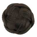 Large Curly Bun Hair Piece, 12.5CM/4.92in Extra Wide Fake Hair Bun, Heat Resistant Synthetic Chignon, Easy to Style Updo Hairpiece for Women black brown