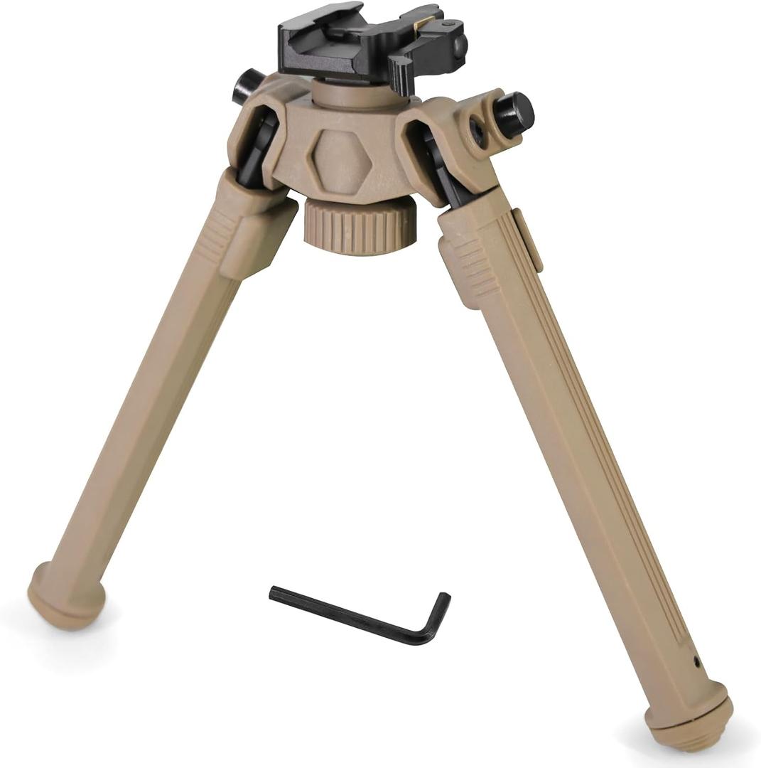 Tactical Durable Sturdy Portable Bipod Picatinny Quick Detach Head for Rifles with 6 Adjustable Heights for Shooting Hunting Accessories