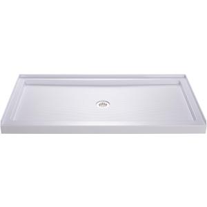 DreamLine SlimLine 36 in. D x 60 in. W x 2 3/4 in. H Center Drain Single Threshold Shower Base in White, DLT-1136600