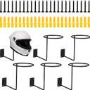 Helmet Holder 6 PCS Wall Mounted Metal Helmet Hanger, Multifunctional Ball Holder Rack for Jacket, Coats, Helmets, Hats, Wigs, Basketball, Volleyball, Football, Riding Jackets, Coats