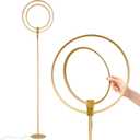 Brightech Eclipse Modern LED Torchiere Floor Lamp - Very High Brightness, Indoor Lamp - Living Room Standing Light - Alternative to Halogen - Built in Touch Dimmer - Gold/Brass