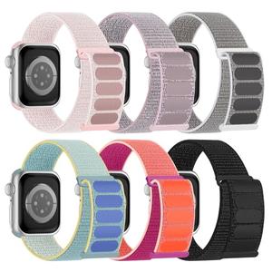 6 Pack Sport Nylon Loop Band Compatible with Apple Watch Band 38mm 40mm 41mm 42mm 44mm 45mm 46mm 49mm for Women Men, Adjustable Breathable Braided Straps for iWatch Series 11/10/9/8/7/6/5/4/3/SE/Ultra