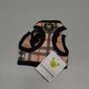 EcoBark Step in Dog Harness - Eco-Friendly Teacup Dog Harnesses Reflective and Adjustable Mini Body Halter Vest -Tiny Soft Mesh Toy Breed Harness (Beige Plaid, XXS)