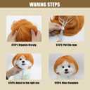 SM4BED Dog Cat Cosplay Wig Pet Costumes with Adjustable Elastic Bands Golden Bob Headwear for Halloween Christmas Parties Festivals Small Medium Dogs Cats Headdress
