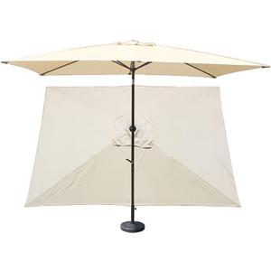 TITA-DONG Rectangular Umbrella Canopy Replacement 6 Ribs, Fade Replacement Umbrella Canopy, Heavy Duty Polyester Fabric Outdoor Shade Canopy Cover for Market Table Cantilever Parasol Top Cover, Milky