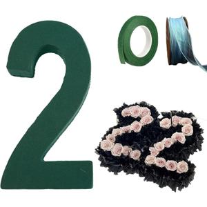 Number Floral Foam Garland,2 Number Shape Sponge Blocks Flower Holder for Wedding Car Decoration
