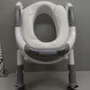 Potty Training Seat SKYROKU Potty Training Toilet with Step Stool Ladder, for Kids Boys Girls Toddlers - Comfortable Safe Potty Seat with Anti-Slip Pads Ladder 8838-Grey