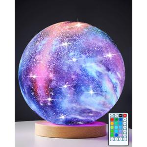 Moon Lamp 7.1 Inch 16 Colors LED 3D Moon Light Night Light for Kids, Remote & Touch Control Moon Night Light Gifts for Girls Boys Kids Women Birthday (7.1 Inch)
