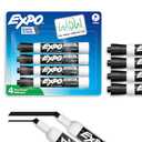 EXPO Low Odor Dry Erase Markers Chisel Tip Black 4 Count