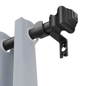 Curtain Rods for Windows 32-48 inch, 5/8 inch Matte Black Curtain Rod with Brackets Adjustable by Splicing for Bedroom Kitchen Study Living Room