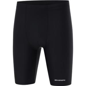 DEVOROPA Boys Swim Jammers Youth Competitive Swim Team Trunks Racing Swimsuit Athletic Swimming Shorts Regular Fit (Black, L)