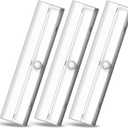 Brilliant Evolution Wireless LED Stair Lights with Motion Sensor - 3-Pack Battery Operated Night Light for Indoor Stairs, Hallways, and Closets - Stick On Motion Lights - 3000K Warm White - 7x2-Inch