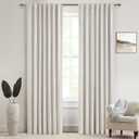 Drapes 84 Inch Length 2 Panels Set for Bedroom Aesthetic,100% Blackout Cute Curtains for Nursery Weather Curtains Thermal Insulated Energy Efficient Cotton Linen Blend Back Tab Pleated Cream Beige (Birch)
