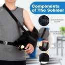 Shoulder Abduction Sling with Removable Pillow, Sholder Immobilizer for Rotator Cuff, Sublexion, Surgery, Dislocated, Broken Arm, Arm Sling for Women & Men, Fits Left & Right