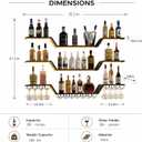 Wall Mounted Wine Rack with LED Lights,55.1 in