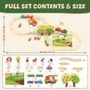 Lehoo Castle Wooden Train Set for Toddlers 2-4 - Wooden Train Track Set for Kids, Farm Animal Train Toys for 3 4 5 6 Year Old Boy Girl Birthday Gifts